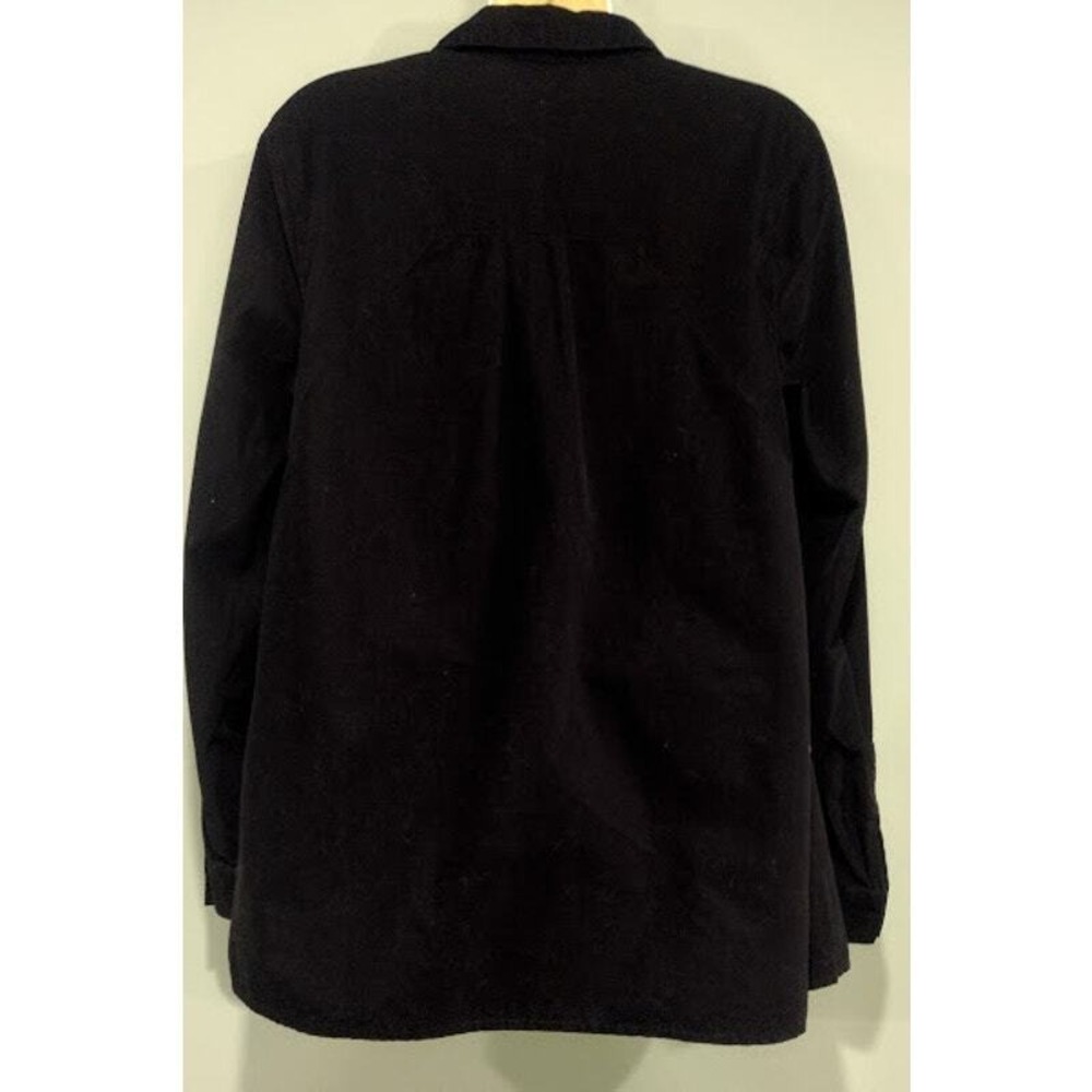 J Jill Long Sleeve Pullover Corduroy Flared Shirt with Front Pleat, Black, Sz S - Picture 5 of 8